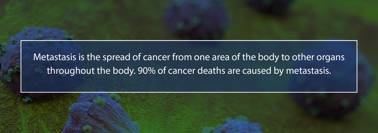 Graphical depiction of cancer cells metastasis